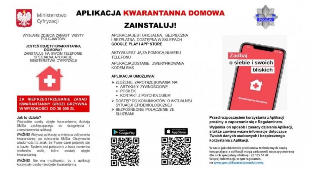 Aplikacja KWARANTANNA DOMOWA - ZAINSTALUJ ! 